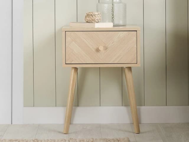 Birlea Herringford Light Oak 1 Drawer Bedside Table