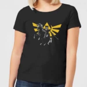 Nintendo Legend Of Zelda Hyrule Link Womens T-Shirt - Black - 3XL - Black