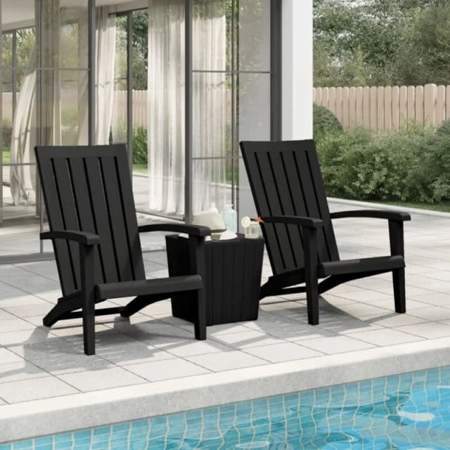 VIDAXL Vidaxl - Garden Adirondack Chairs 2 pcs Black Polypropylene 8720845789626