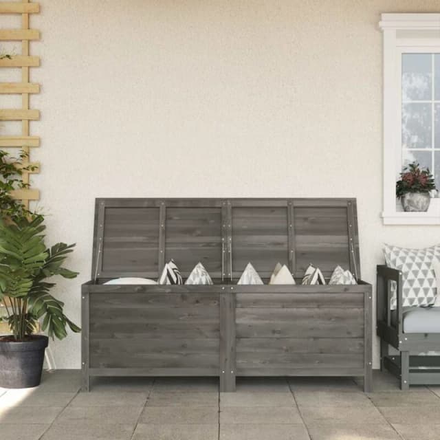 vidaXL Garden Storage Box Anthracite 150x50x56.5cm Solid Wood Fir, Grey 364758