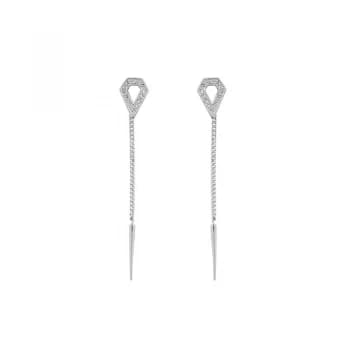 Karl Lagerfeld Open Diamond & Point Earrings