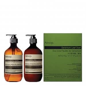Aesop Geranium Leaf Body Cleanser and Balm Duet