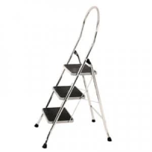 Slingsby Folding Step Stool 3-Tread High Back Chrome 321679