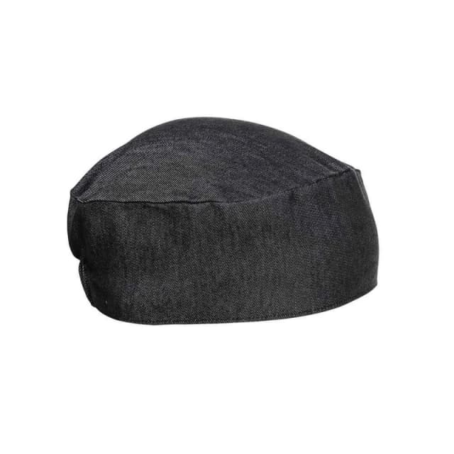 Premier Womens Denim Chef Skull Cap in True Black True Black Female One Size