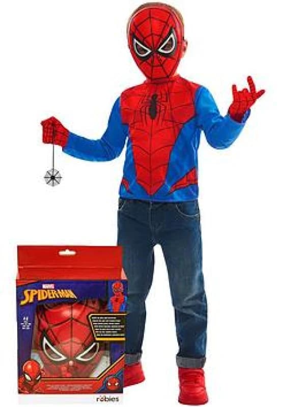Rubies Official Marvel Spiderman Dress Up Set Child Costume Kids Fancy Dress Size Ages 4-6 Years