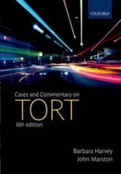 Cases and Commentary on Tort by Barbara Harvey Book