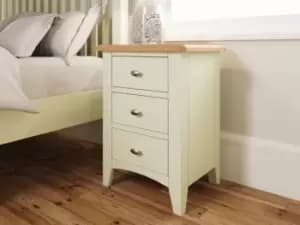 Kenmore Patterdale White and Oak 3 Drawer Large Bedside Cabinet Assembled