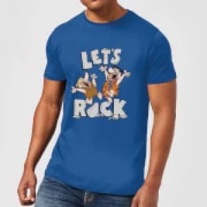 The Flintstones Let's Rock Mens T-Shirt - Royal Blue - L