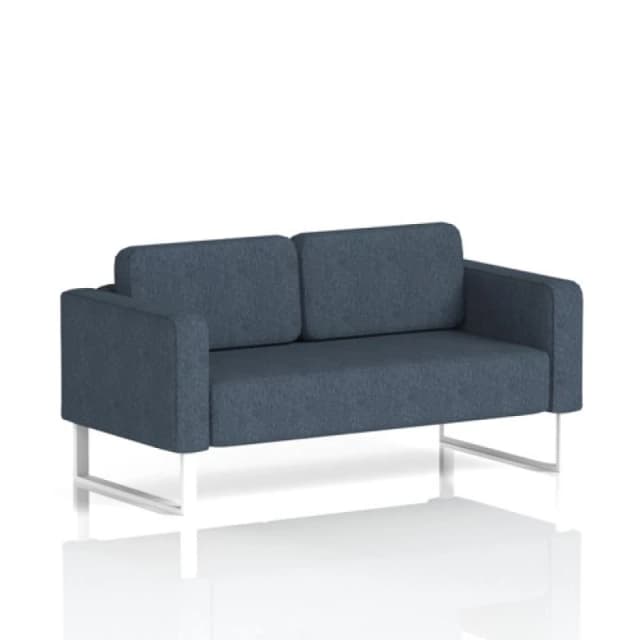 Brixworth Office Sofa 2 Seater with White Legs in Rivet Fabric - Crucible