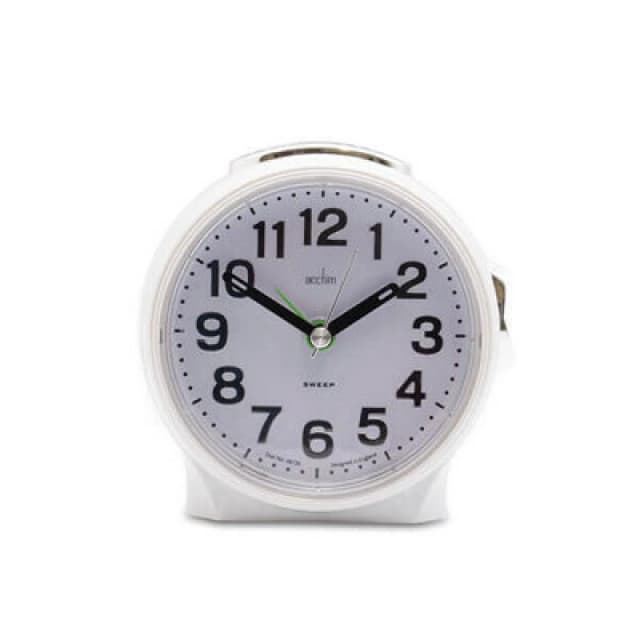 Acctim Eden Pearl White Analogue Alarm Clock