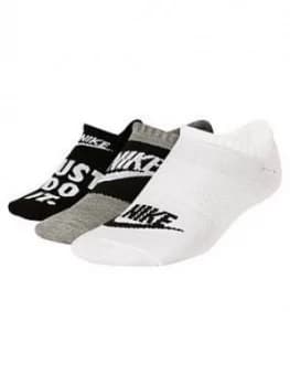 Nike Everyday Socks (3 Pack) - Black/Grey/White , Black Size M Women