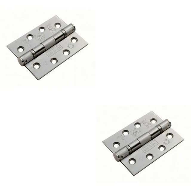 Loops 2x PAIR 102 x 76 x 3mm Ball Bearing Hinge Satin Stainless Steel Interior Door Metallics