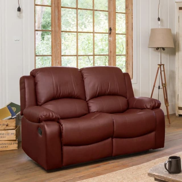 Artemis Home Glendale 2 Seat Manual Recliner Sofa in Burgundy Burgundy Unisex