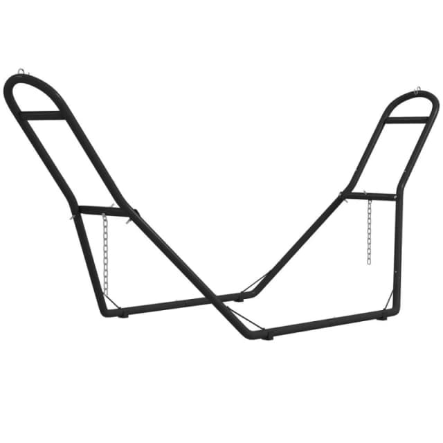 OUTSUNNY 9ft Hammock Stand Adjustable with Non-Slip Feet, 250 kg Capacity in Black Unisex