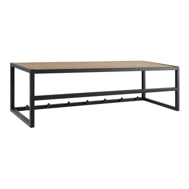 Furniture To Go Seaford Black Metal Coat Rack With Oak Top