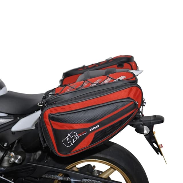 Oxford P50R Motorcycle Panniers 50L Red Red