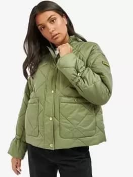Barbour International Falkenberg Quilt Jacket - Greem, Green, Size 10, Women
