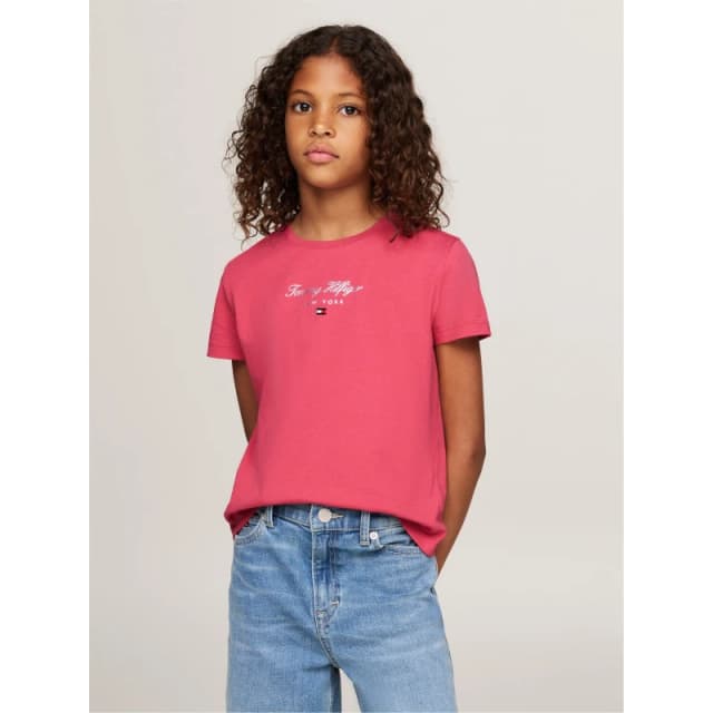 Tommy Hilfiger NYC Foil Short Sleeve T-Shirt Juniors - Pink Pink 13 - 14 Years