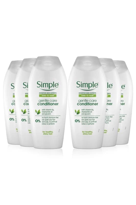 Simple Kind to Hair Gentle Care 'Conditioner' with Vitamin B5, 6 x 400ml White female