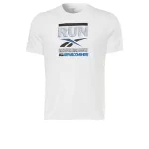 Reebok Running Graphic T-Shirt Mens - White