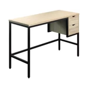 SOHO Computer Desk 1200mm 2 Drawers Oak/Brown Legs KF90844
