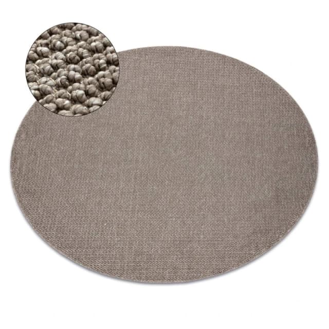 RugsX Casablanca Loop Rug in Brown Size: 133cm diameter Brown Unisex 133cm diameter