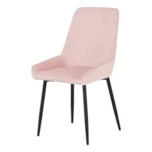Avery Set of 2 Dining Chairs, Velvet Pink