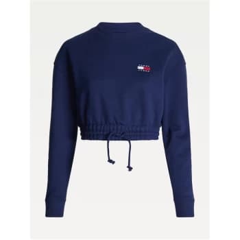 Tommy Jeans Tjw Super Cropped Badge Crew - TWLGHT NAVY C87
