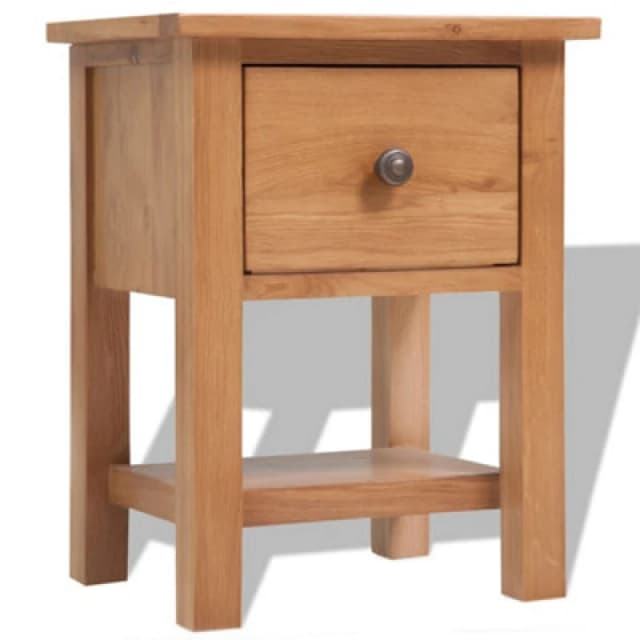 Vidaxl Nightstand 36X30X47cm Solid Oak Wood