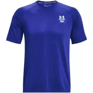 Under Armour Armourprint Short Sleeve T Shirt Mens - Blue