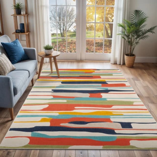 Livabliss Scandi Modern Coral Pukka Area Rug 200 X 275cm - Easy Care, Non Shedding, Ideal For Living Room & Bedroom