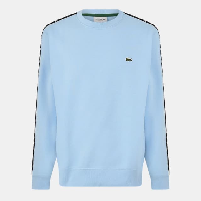Lacoste Mens Stripe Logo Crew Sweatshirt Overview male XS