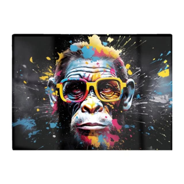 Warren Reed Designer Coloured Splashart Monkey Face Glass Chopping Board