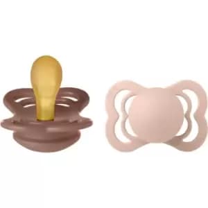 BIBS Supreme Natural Rubber Size 1: 0+ months dummy Woodchuck / Blush 2 pc
