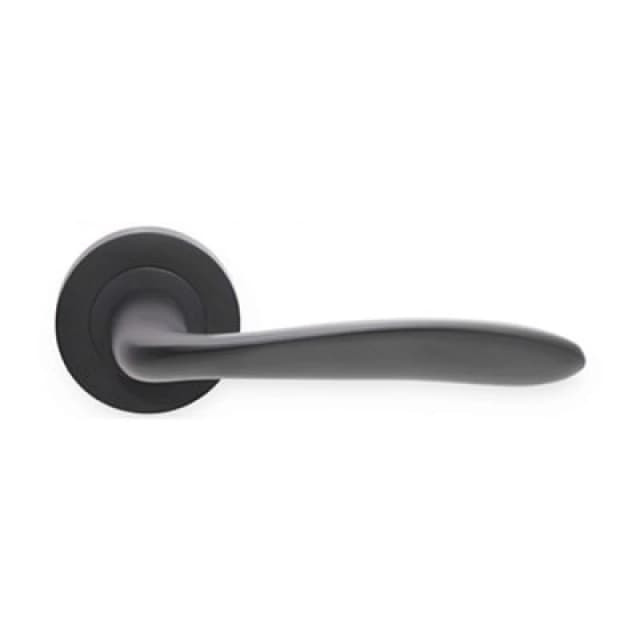Spira Brass Mars Lever Door Handle Matt Black