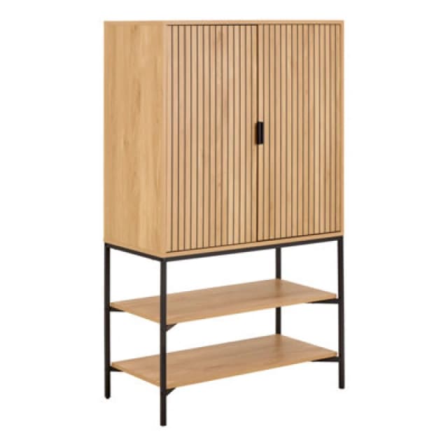 Furniture To Go Jaipur Cabinet 2 Doors 3 Shelves With Oak Lamella Front