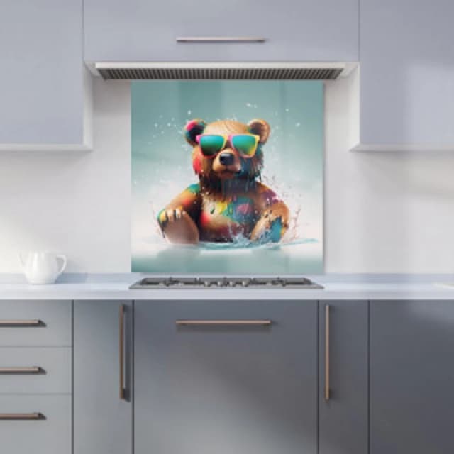 Warren Reed - Designer Border Collie Dog With Glasses Splashart Tea Towel Multicolor Unisex