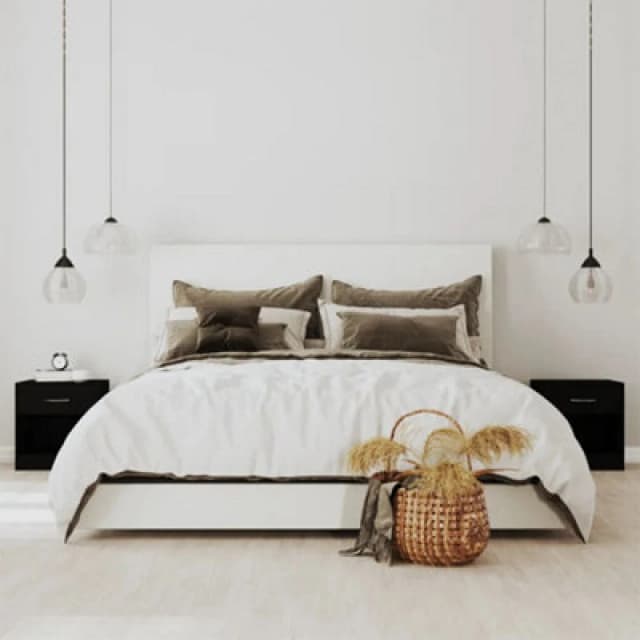 Vidaxl Bedside Cabinets 2 Pcs With Drawer Black 342583