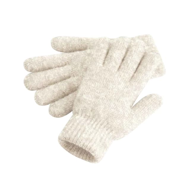 Beechfield Beechfield Men Cosy Cuffed Marl Ribbed Winter Gloves in Light Beige Light Beige One Size Male 5063238203327