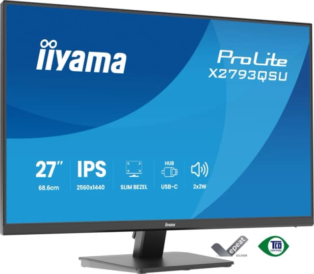 iiyama iiyama ProLite X2793QSU-B1 computer monitor 68.6cm (27") 2560 x 1440 pixels Quad HD LED Black X2793QSU-B1
