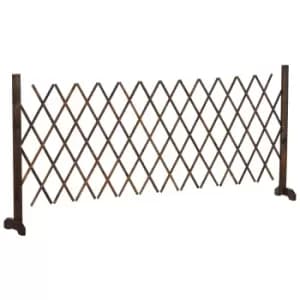 Expanding Garden Fencing Freestanding Wooden Movable Fence Trellis, Dark Brown