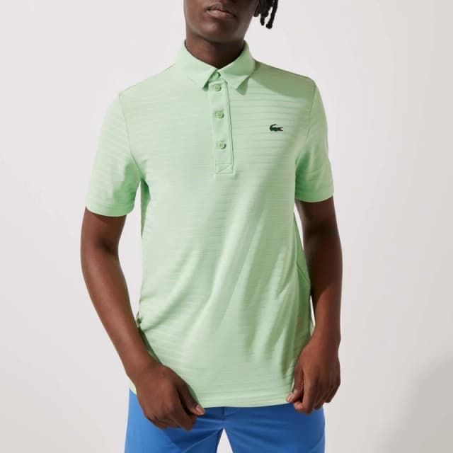 Lacoste Textured Breathable Golf Polo Shirt - Green Green XS