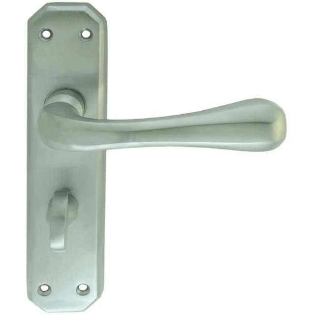 Loops PAIR Heavy Duty Handle on Angular Bathroom Backplate 180 x 40mm Satin Chrome Multi