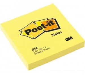 Postit Note 76mm X 76mm Yellow - 12 Pack