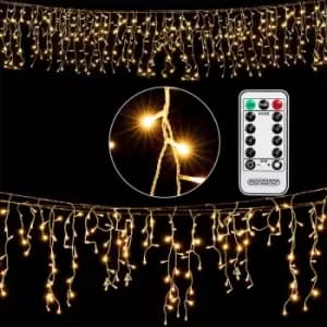 LED Fairy Lights Warm Cold White Freezing Rain Christmas Lights Decoration Lighting 400 LED warm white remote control - Monzana