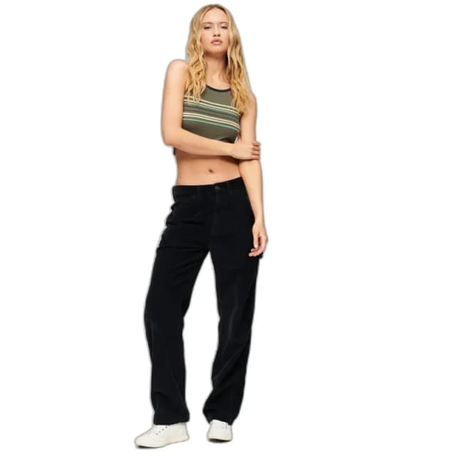 Superdry Womens corduroy Trousers Superdry Carpenter Bleu Female 34x32