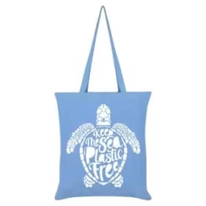 Grindstore Keep The Sea Plastic Free Tote Bag (One Size) (Sky Blue)