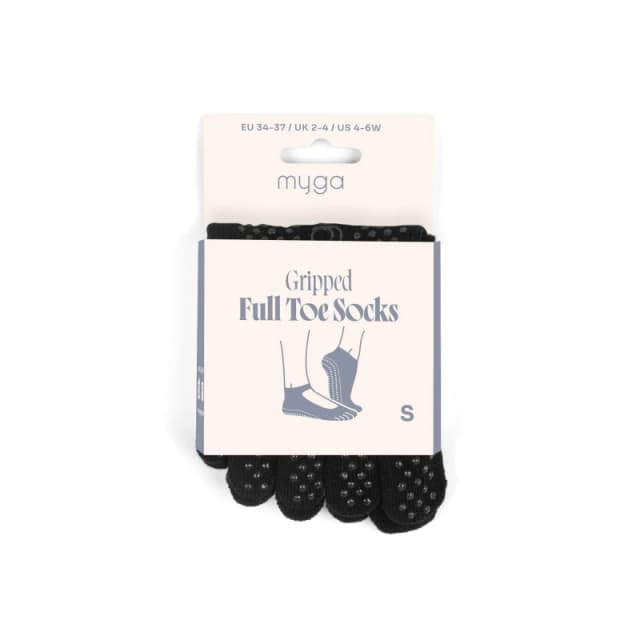Myga Pack of 3 Yoga Toe Socks Black unisex XL