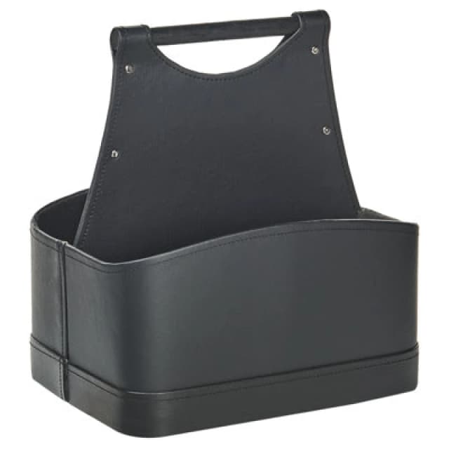 Beliani Basket Uruk Faux Leather Graphite Grey