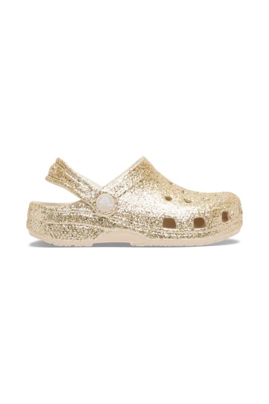 Crocs Girl's Classic Clog Toddler Gold Glitter Size: Infant 9 Gold Female Infant 9